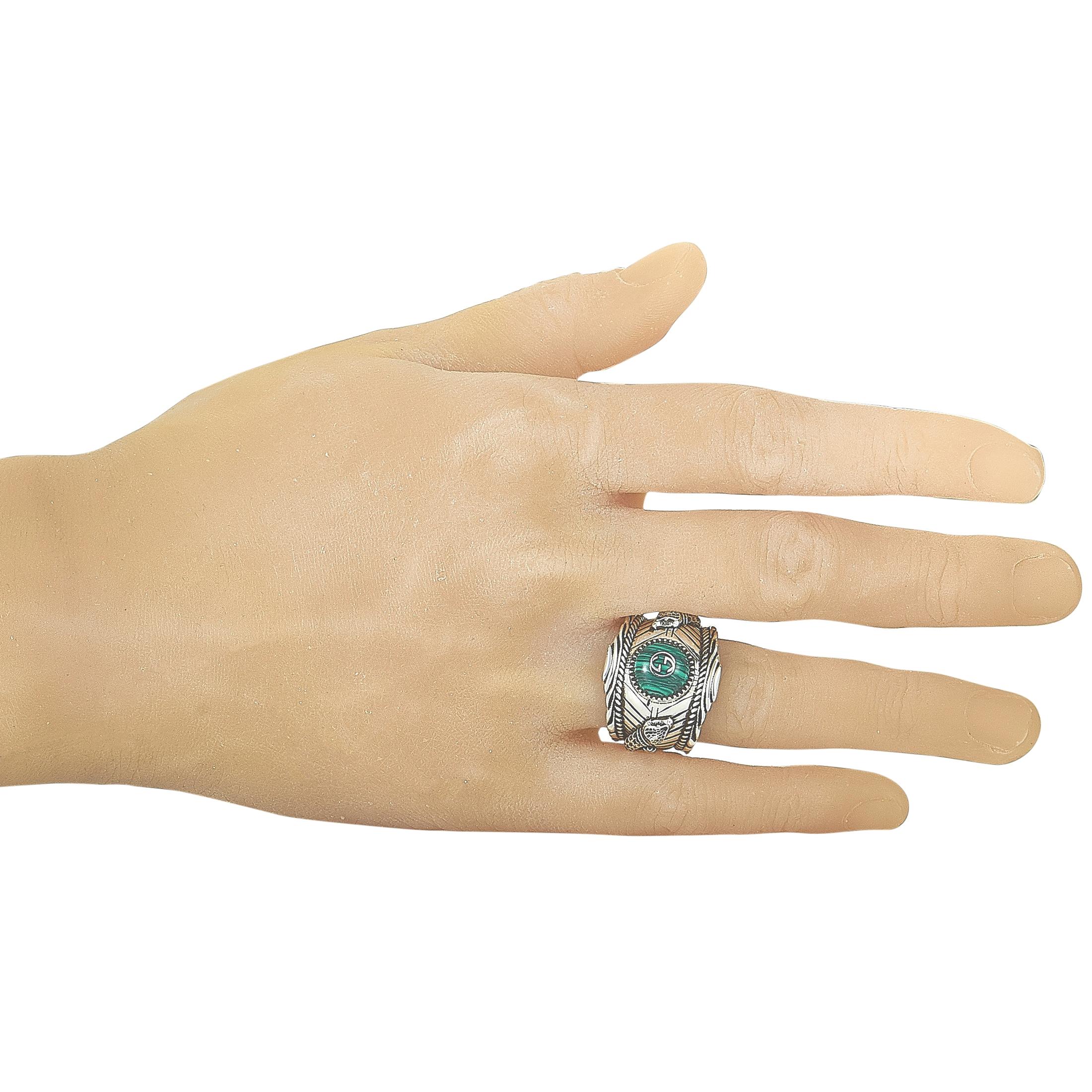 Gucci Garden Silver and Green Resin Ring at 1stDibs | garden ring, gucci garden ring in silver, gucci silver green garden