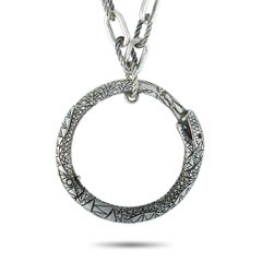 Gucci Garden Silver Snake Motif Pendant Necklace