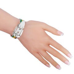 Gucci Garden Armband aus Sterlingsilber und burgunderroter/gelber/grüner Emaille