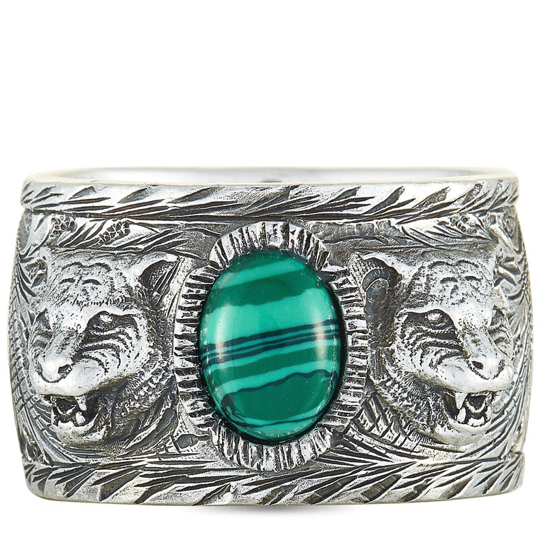Gucci Malachite Ring Gucci Garden Sterling Silver And Green Resin