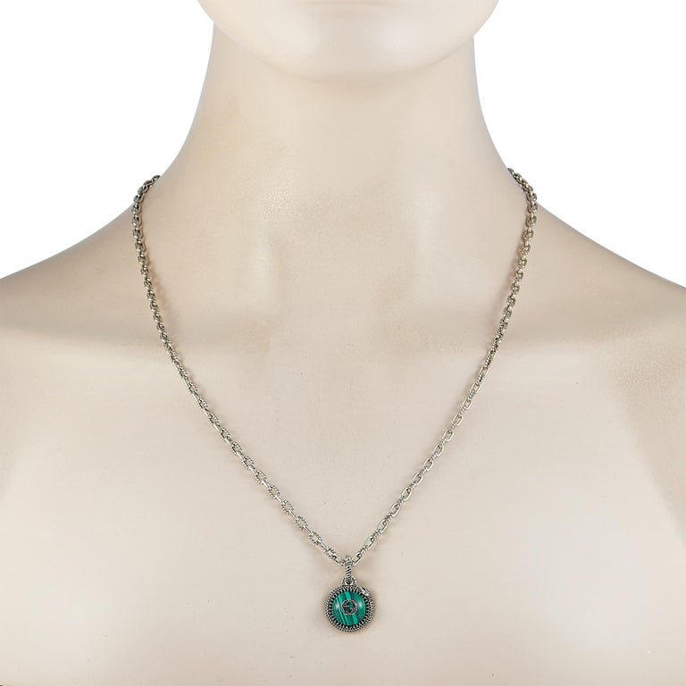 Gucci Garden Sterling Silver and Malachite Snake Motif Necklace