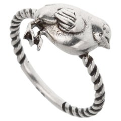 Gucci Garden Sterling Silver Chick Band Ring Size 7 1/2