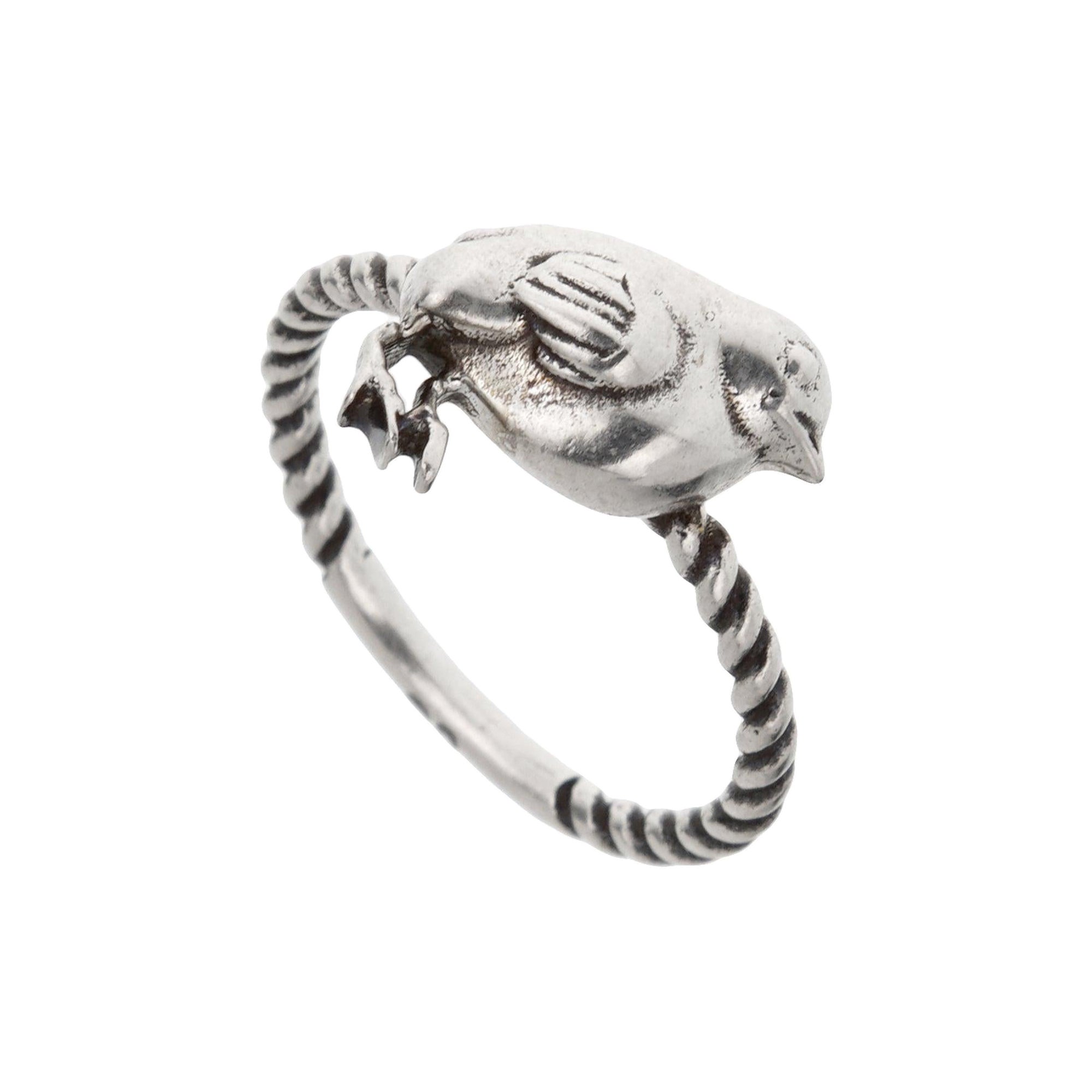 Gucci Garden Sterling Silver Chick Band Ring Size 8
