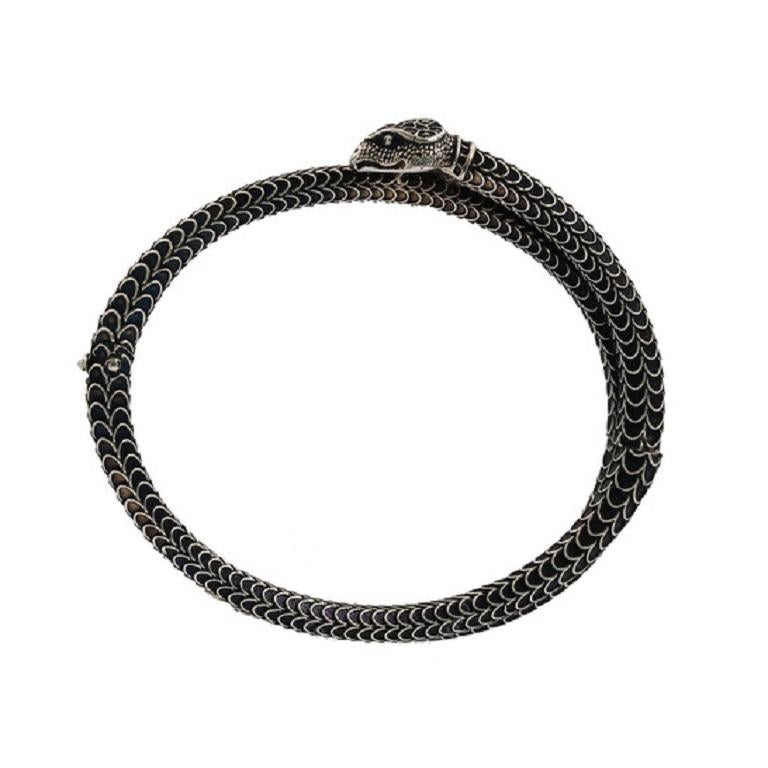 gucci garden silver snake bracelet