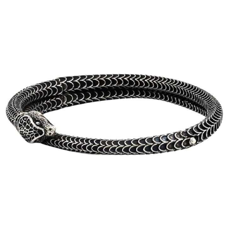 Gucci Garden Sterling Silver Snake Motif Bracelet YBA577283001 For Sale