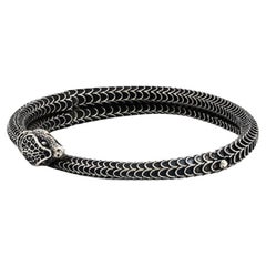 Gucci Garden Sterling Silver Snake Motif Bracelet YBA577283001