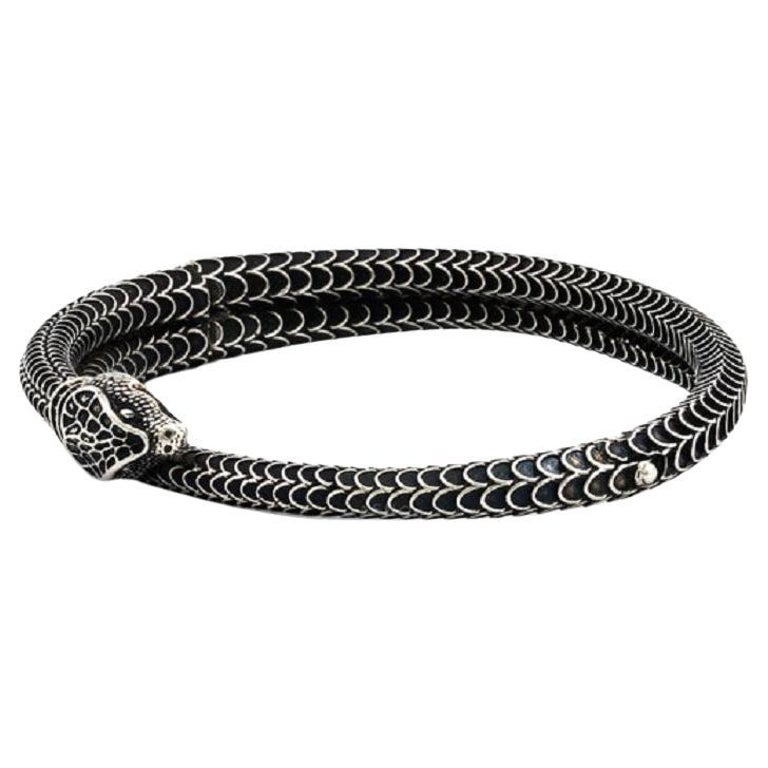 Gucci Garden Sterling Silver Snake Motif Bracelet YBA577283001 For Sale at  1stDibs | snake bangle