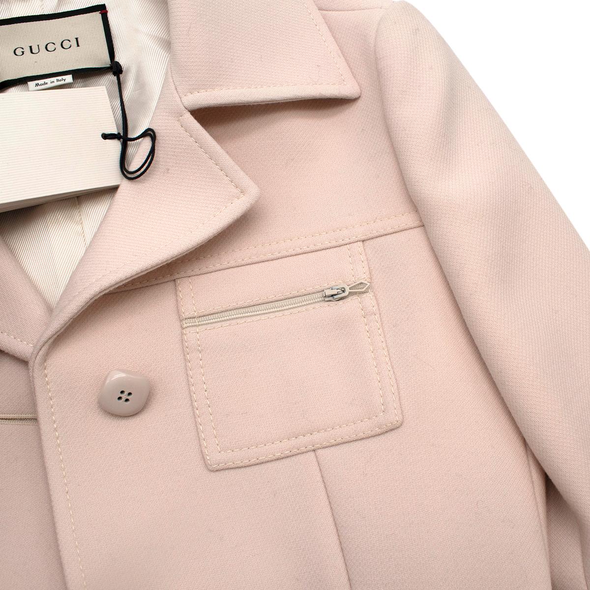Beige Gucci Gardenia GG-belt wool coat - US Size 4