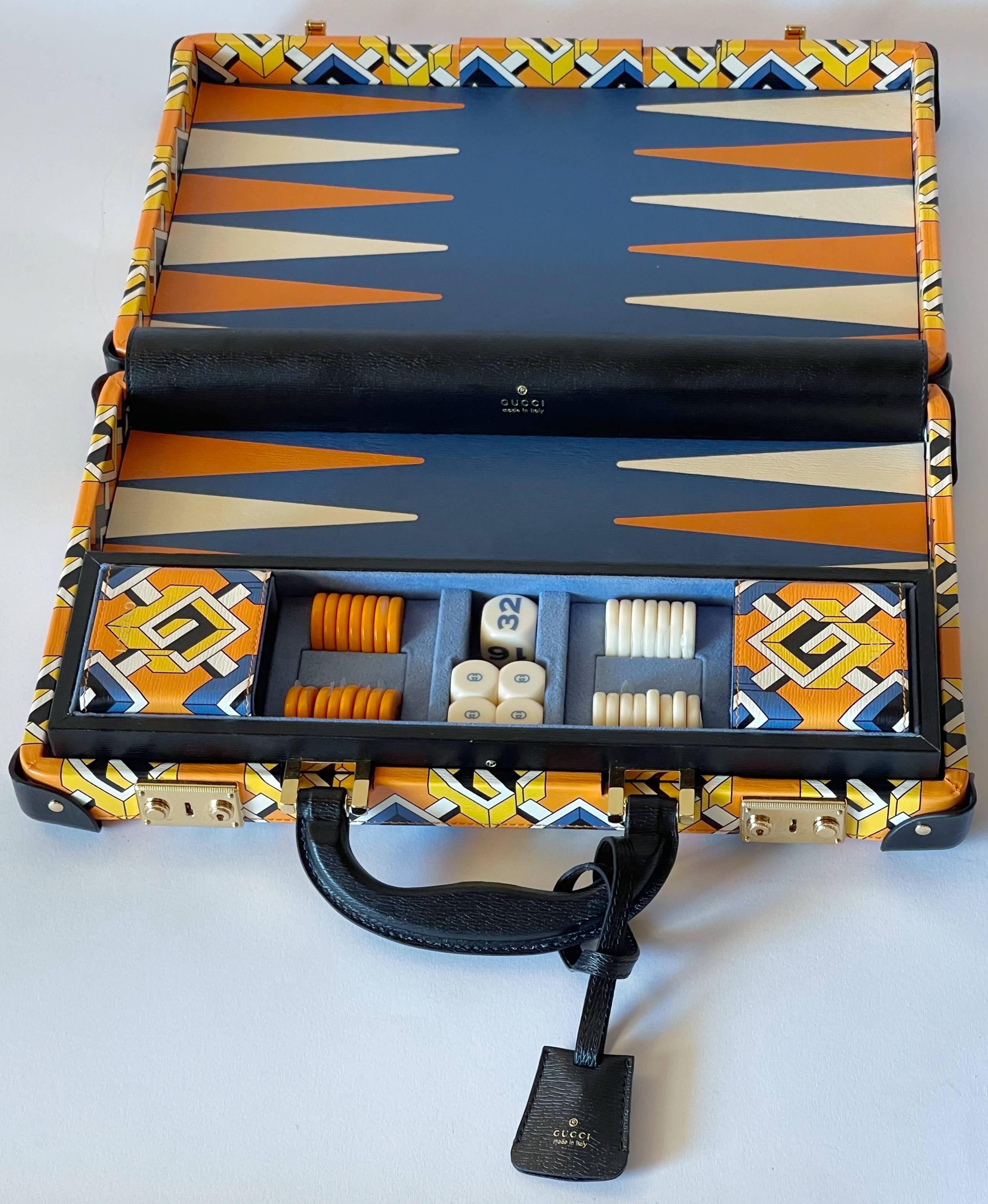 Tela Gucci Valigetta Geometrica G Set da gioco Backgammon in vendita