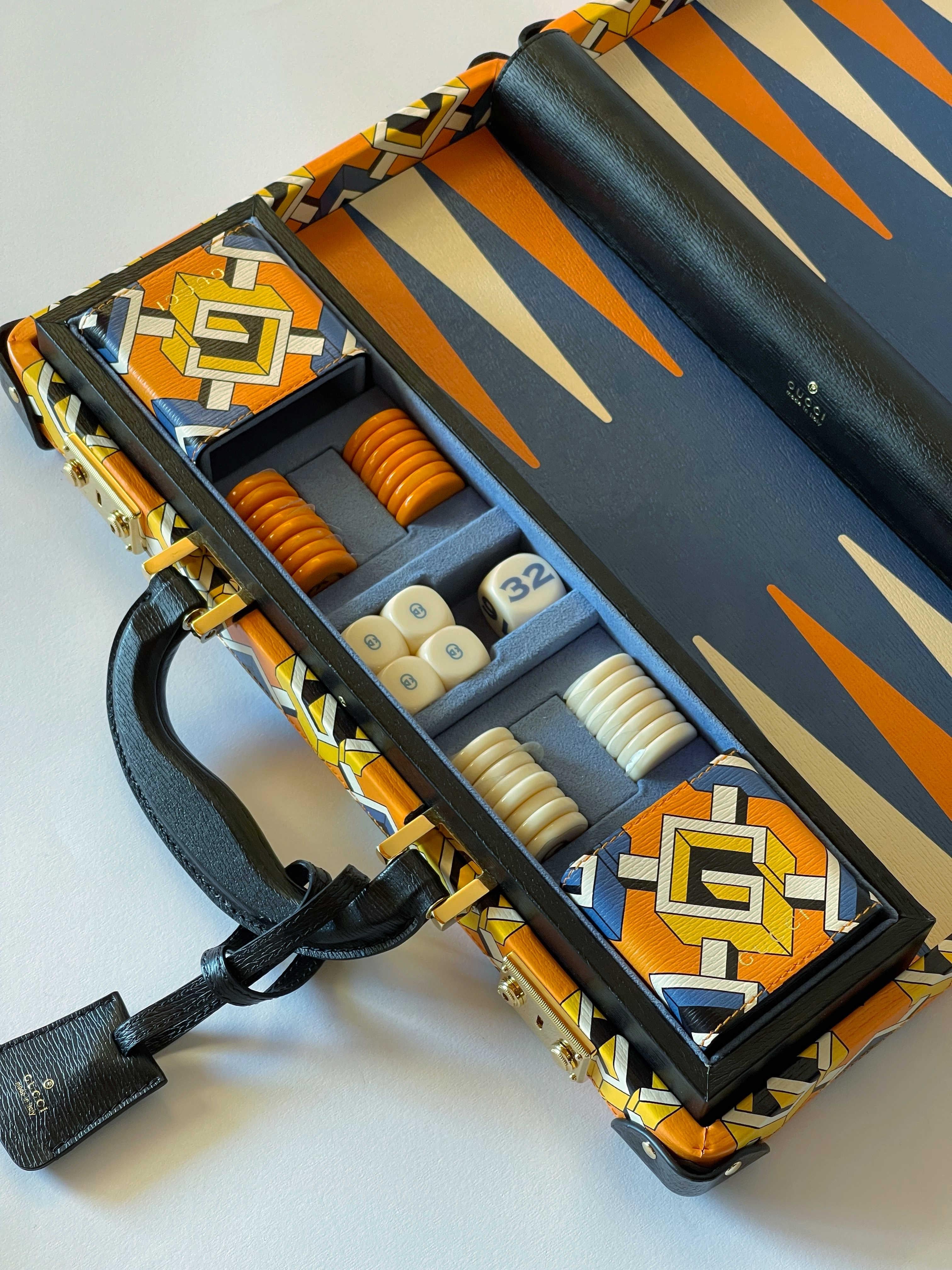 Gucci Valigetta Geometrica G Set da gioco Backgammon in vendita 2