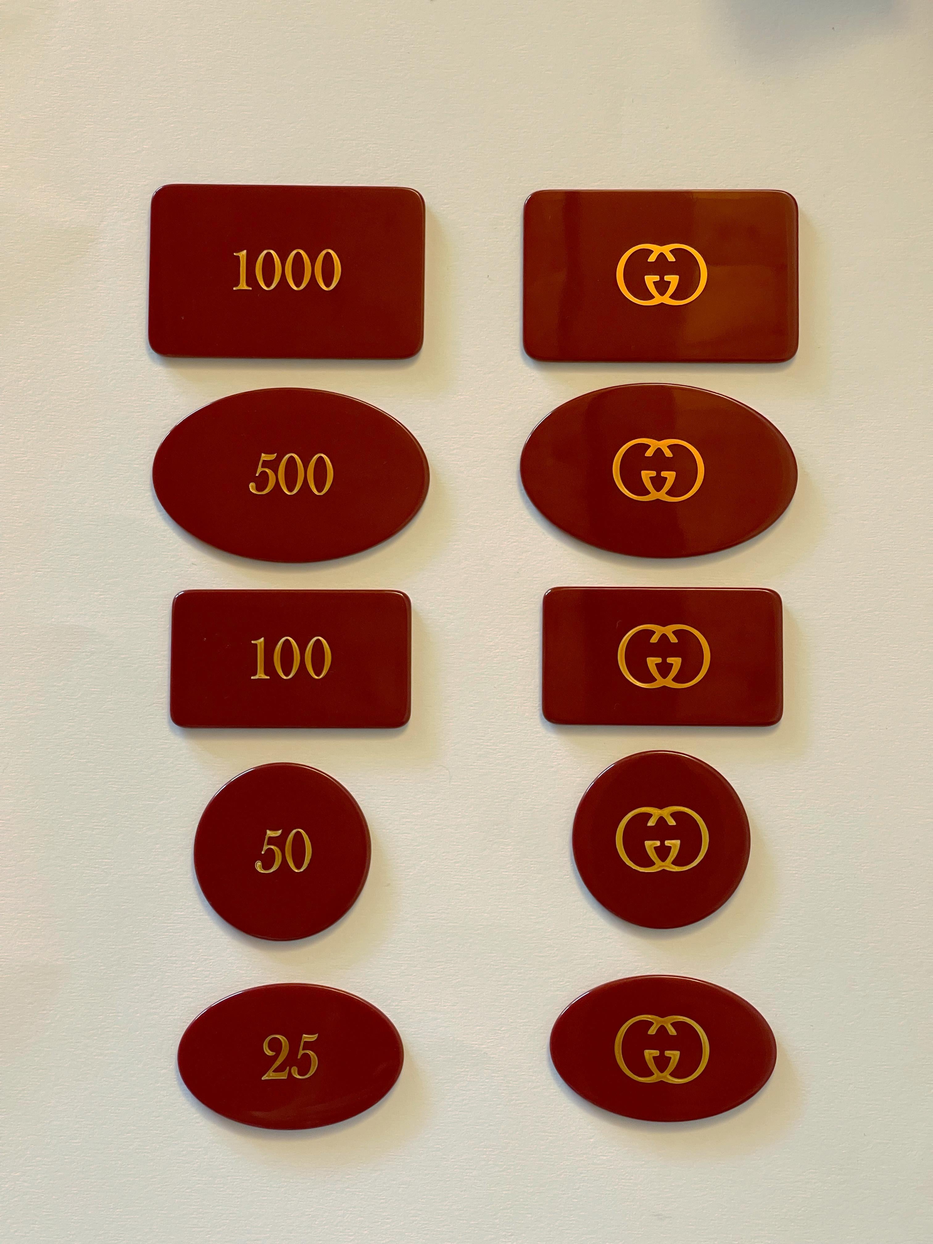 GUCCI Geometrische G Aktentasche Poker Kartenspiel Set im Angebot 6