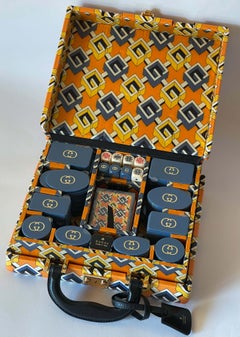 GUCCI Geometric G Briefcase Poker Card Game Set