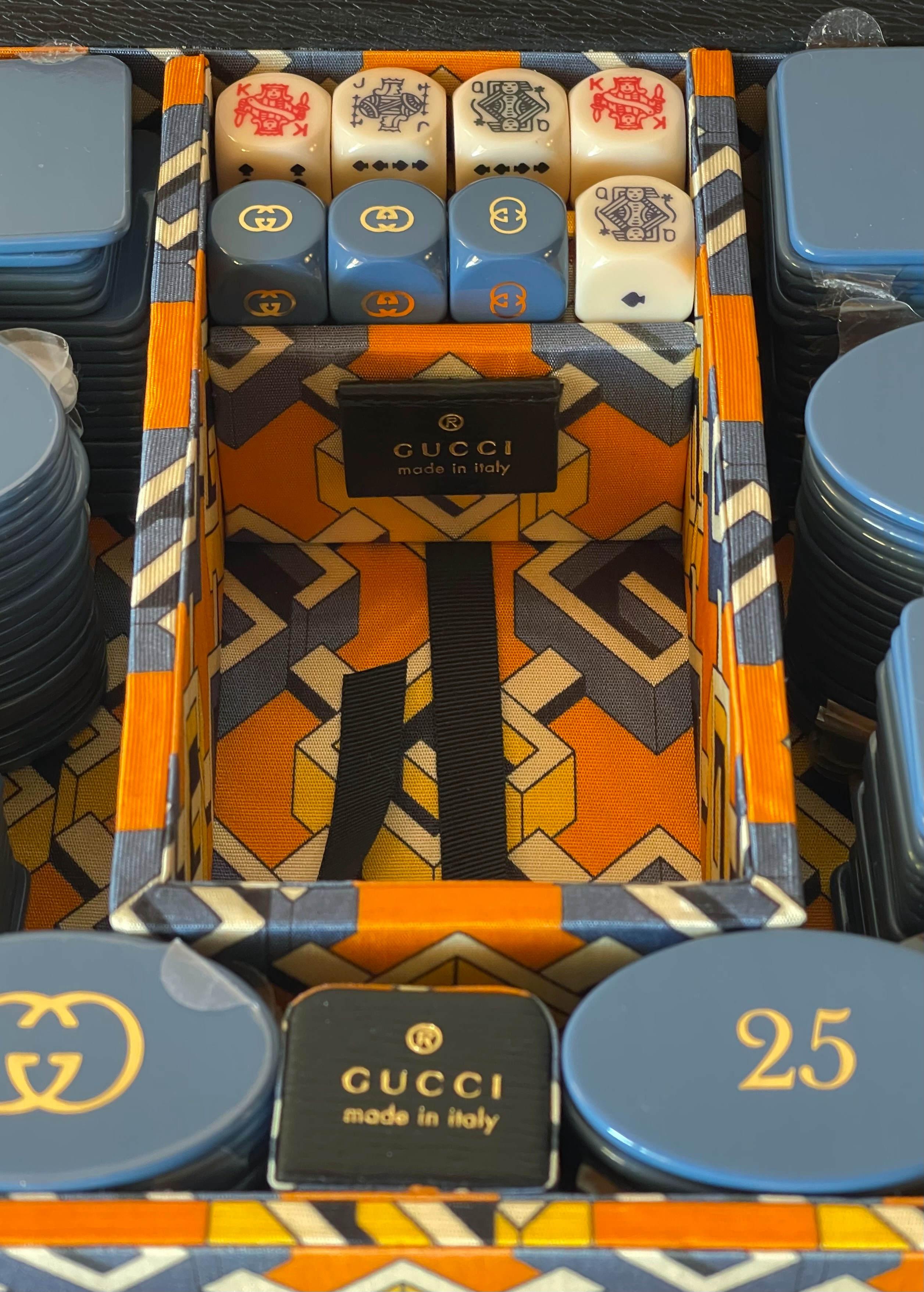 GUCCI Geometric G Briefcase Poker Card Game Set For Sale 2