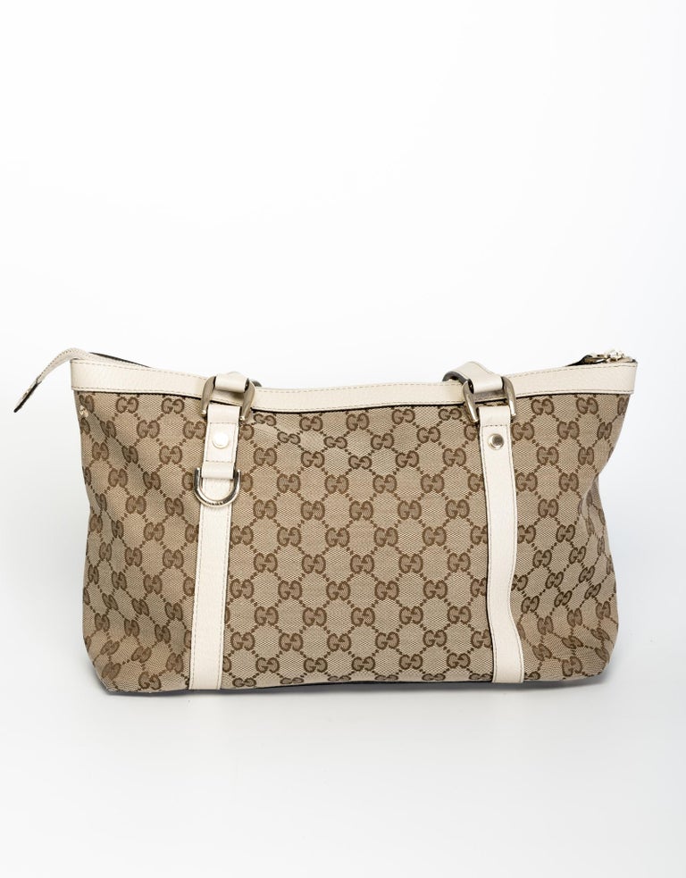 Gucci Beige/Brown GG Canvas and Leather Bell Tote – STYLISHTOP