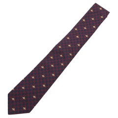 Gucci GG Bee Jacquard Silk Necktie Navy Blue (Cravate en soie Jacquard abeille GG)
