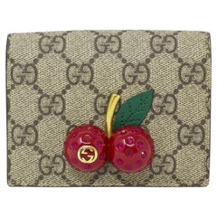 Used Gucci GG Beige Cherry Wallet