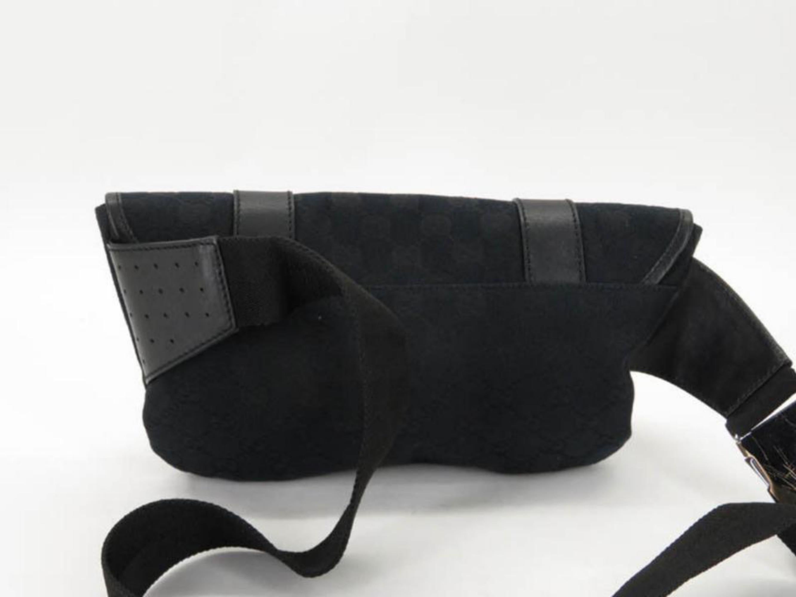 Gucci Gg Belt Pouch Waist Pack 867065 Black Coated Canvas Cross Body Bag For Sale 8
