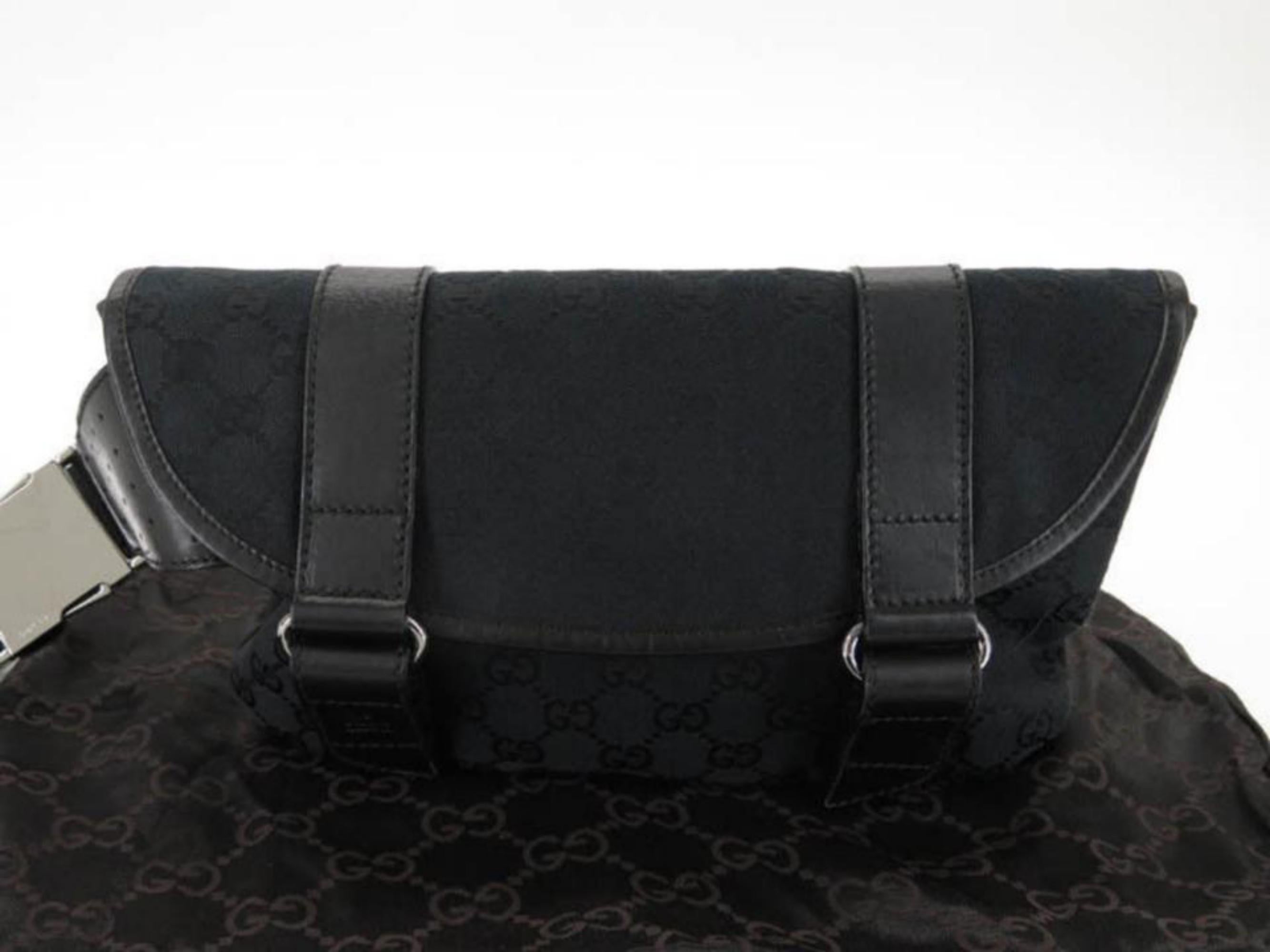 Gucci Gg Belt Pouch Waist Pack 867065 Black Coated Canvas Cross Body Bag For Sale 5