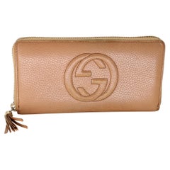 Gucci GG Big Logo Leather Zip Around Long Tassel Wallet GG-W1017P-A004
