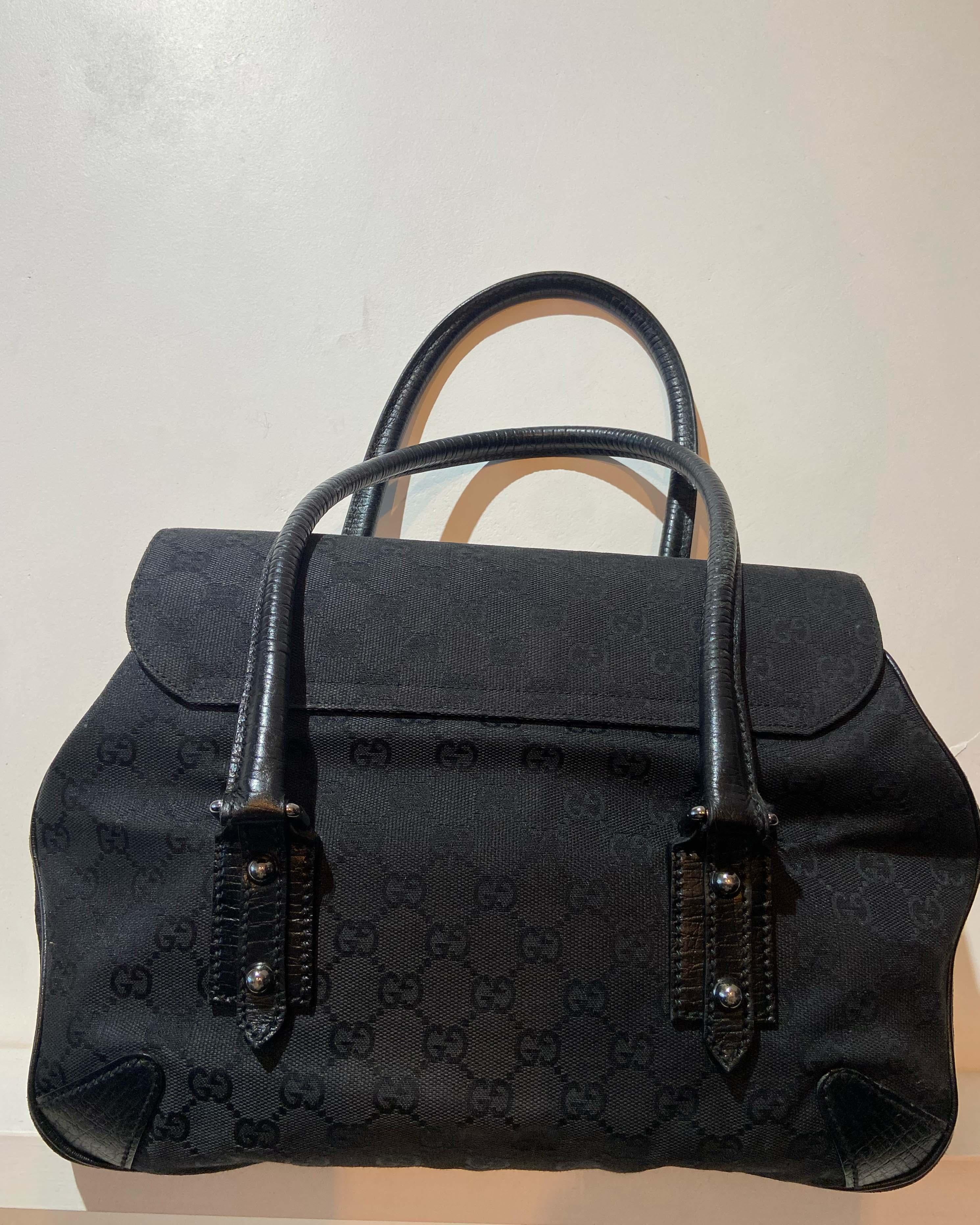 Gucci  GG Black Monogram Shoulder Bag 1