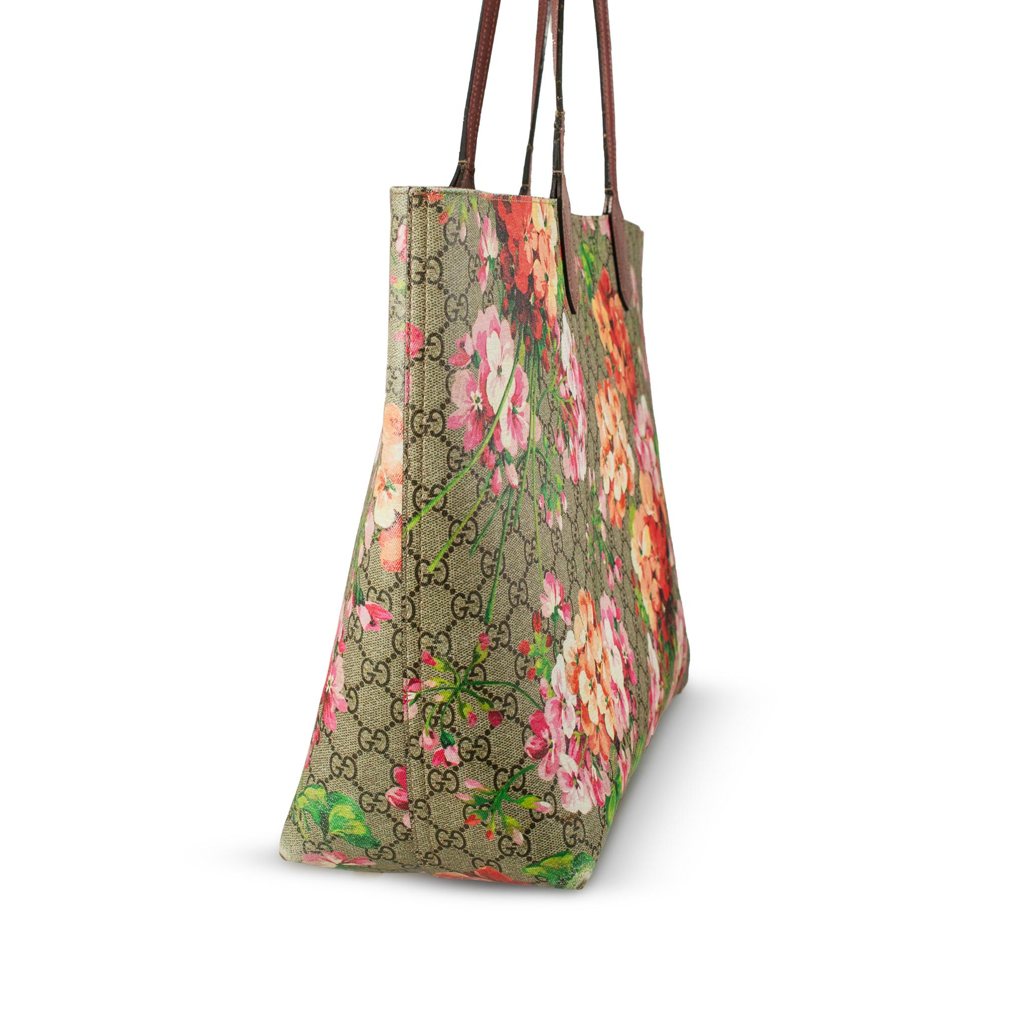 Gucci GG Blooms Reversible Floral Gg Canvas Multicolor 368571 Tragetasche (Braun) im Angebot