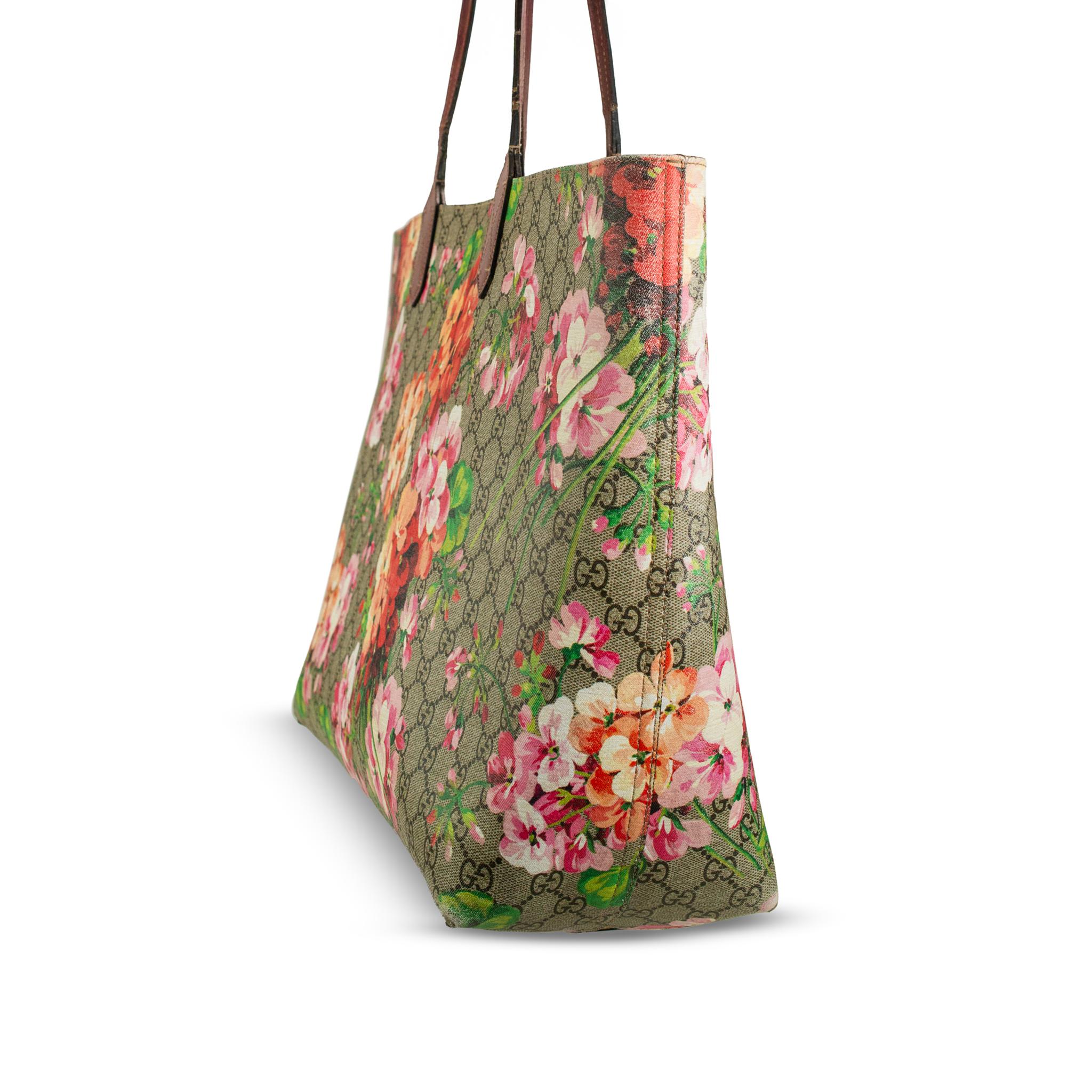 Gucci GG Blooms Reversible Floral Gg Canvas Multicolor 368571 Tragetasche im Zustand „Hervorragend“ im Angebot in Houston, US