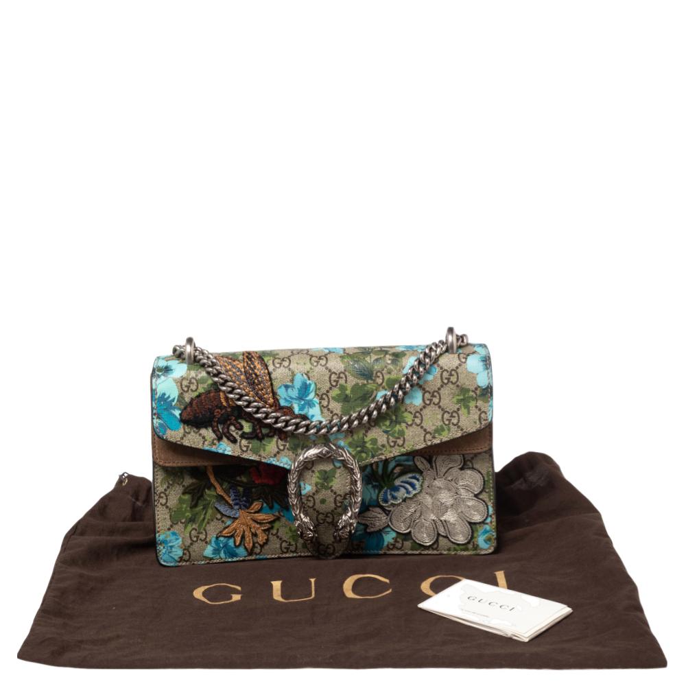 Gucci GG Blooms Supreme Embroidered Bird/Flowers Small Dionysus Shoulder Bag 5