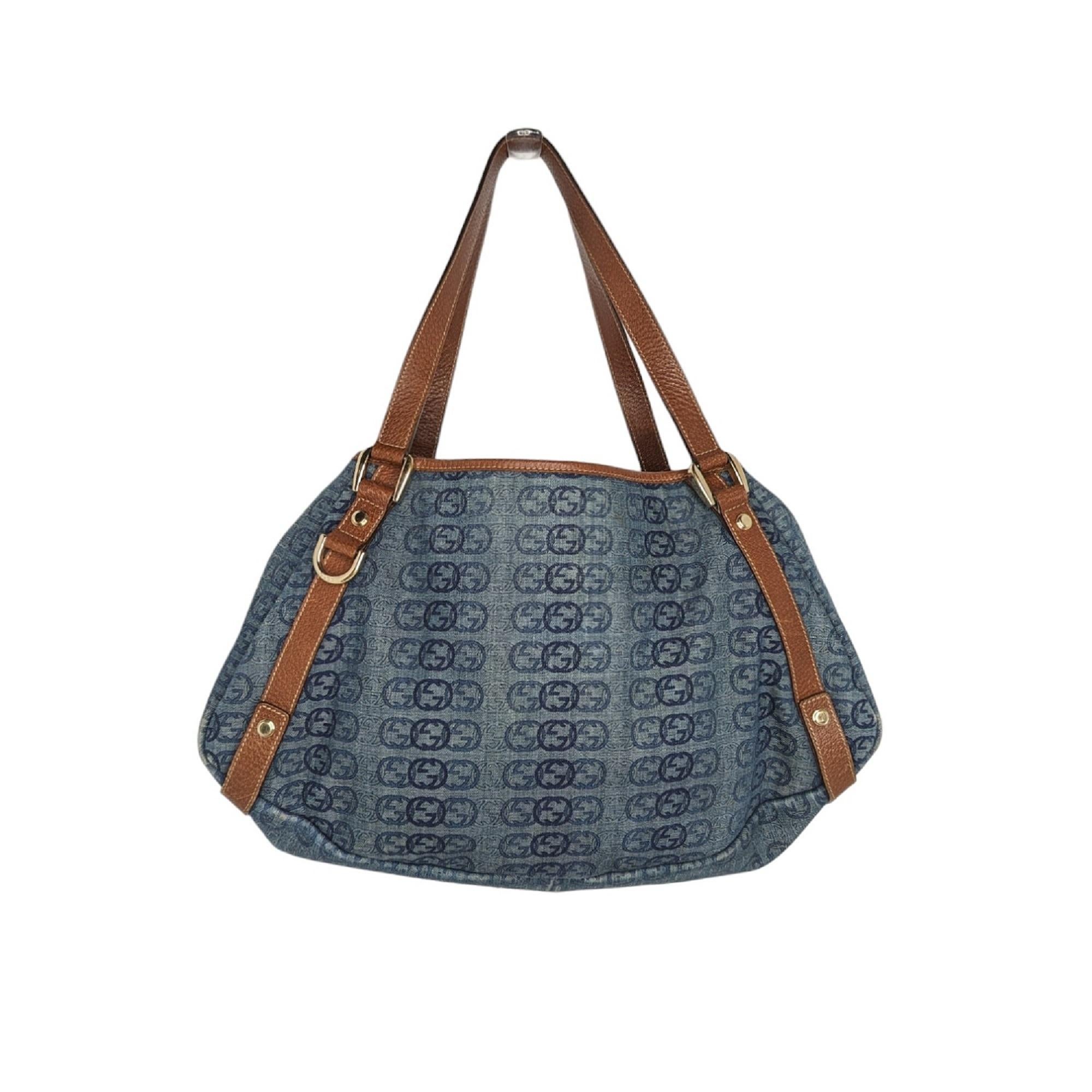Gucci GG Blue Denim Abbey Hobo Bag