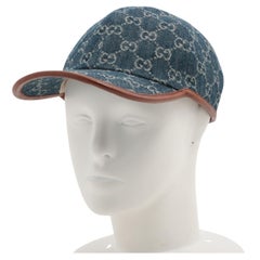 Gucci  Casquette de baseball en toile de Denim bleu de GG