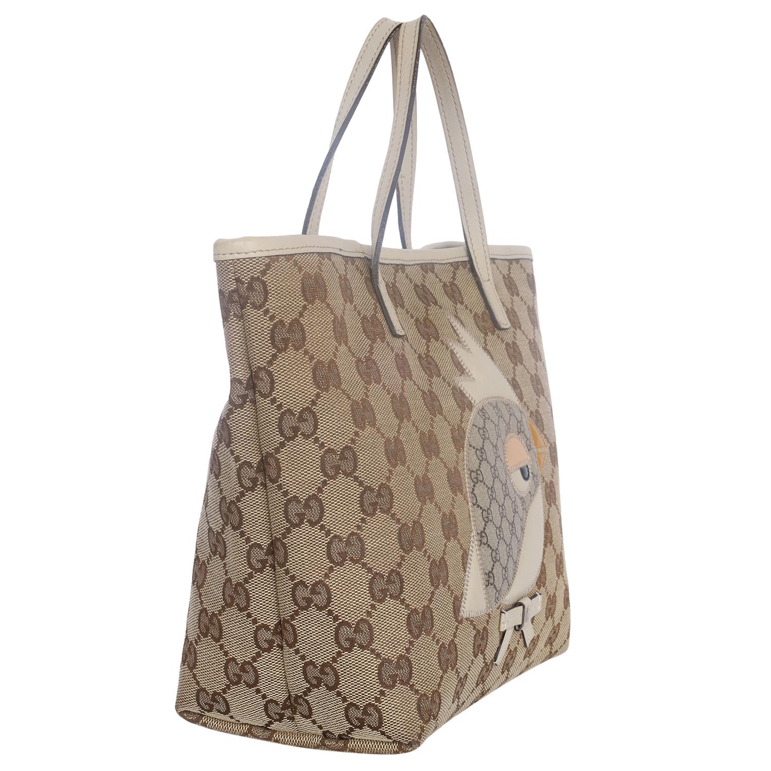 Gucci GG Brown Monogram Canvas Zoo Tote Small im Angebot 6