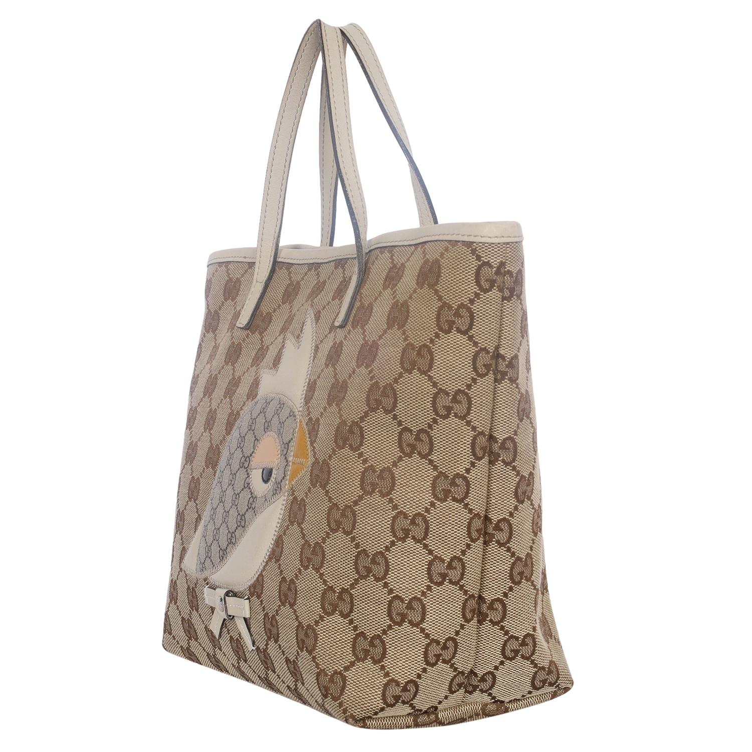 Gucci GG Brown Monogram Canvas Zoo Tote Small im Angebot 7