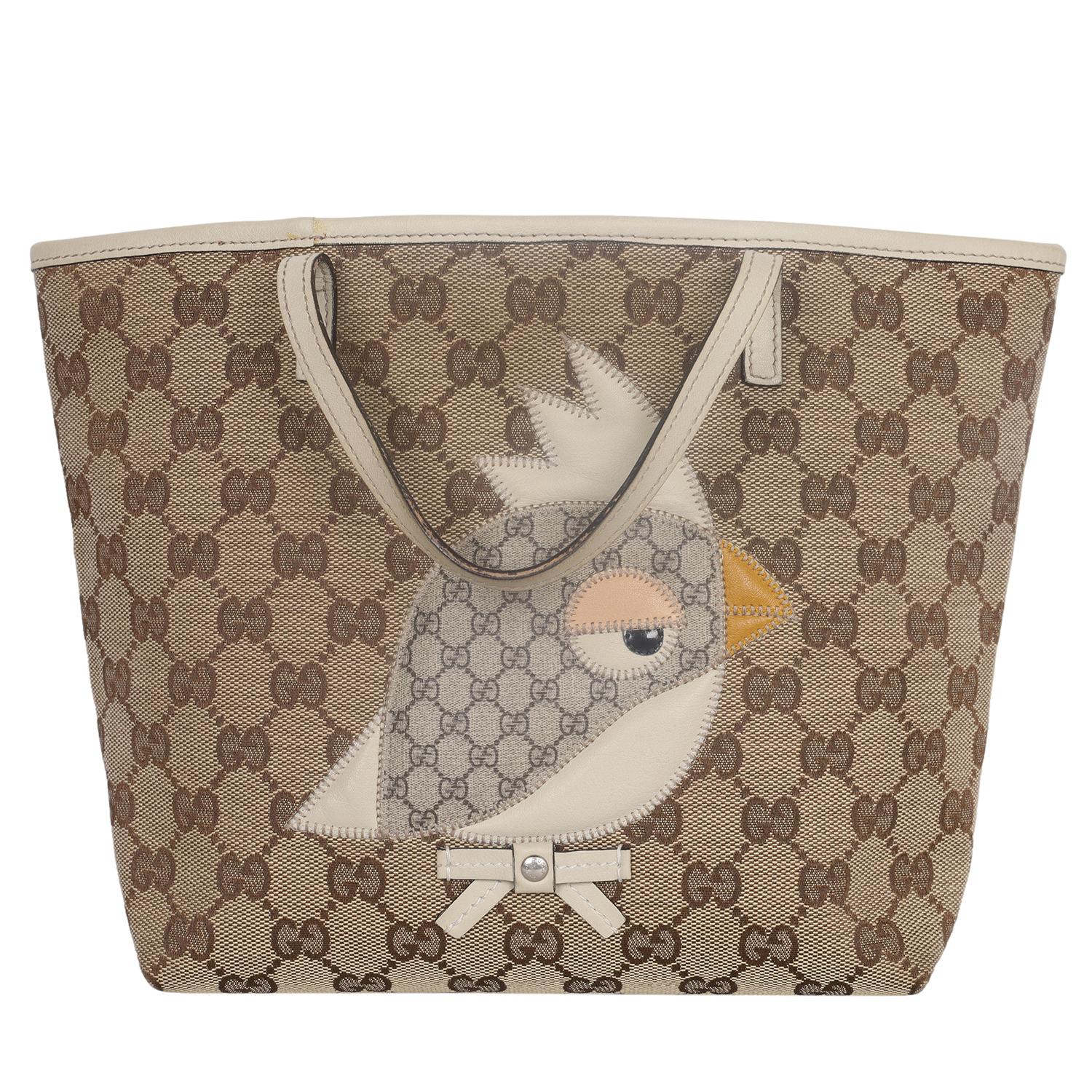 Gucci GG Brown Monogram Canvas Zoo Tote Small im Angebot 1
