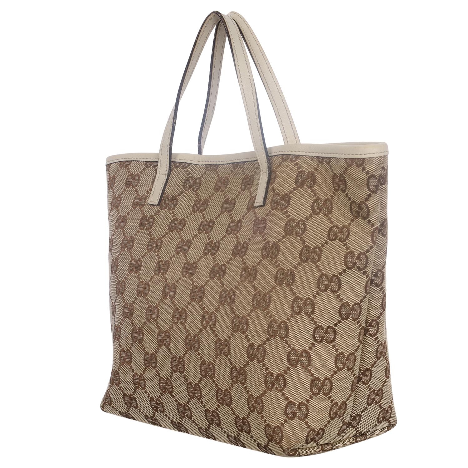 Gucci GG Brown Monogram Canvas Zoo Tote Small For Sale 2