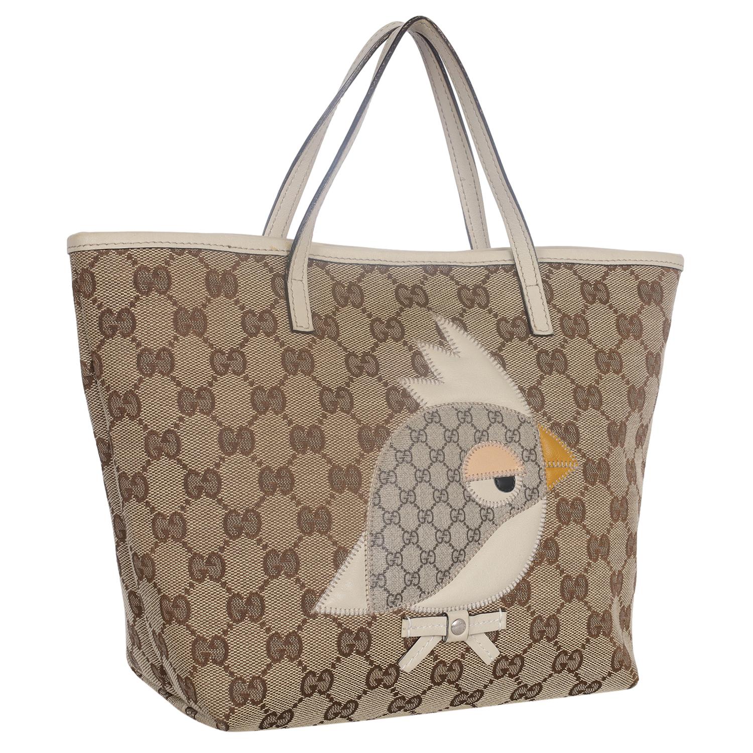 Gucci GG Brown Monogram Canvas Zoo Tote Small im Angebot 5