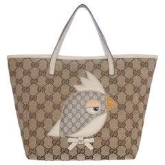 Gucci GG Brown Monogram Canvas Zoo Tote Small (fourre-tout en toile avec monogramme)