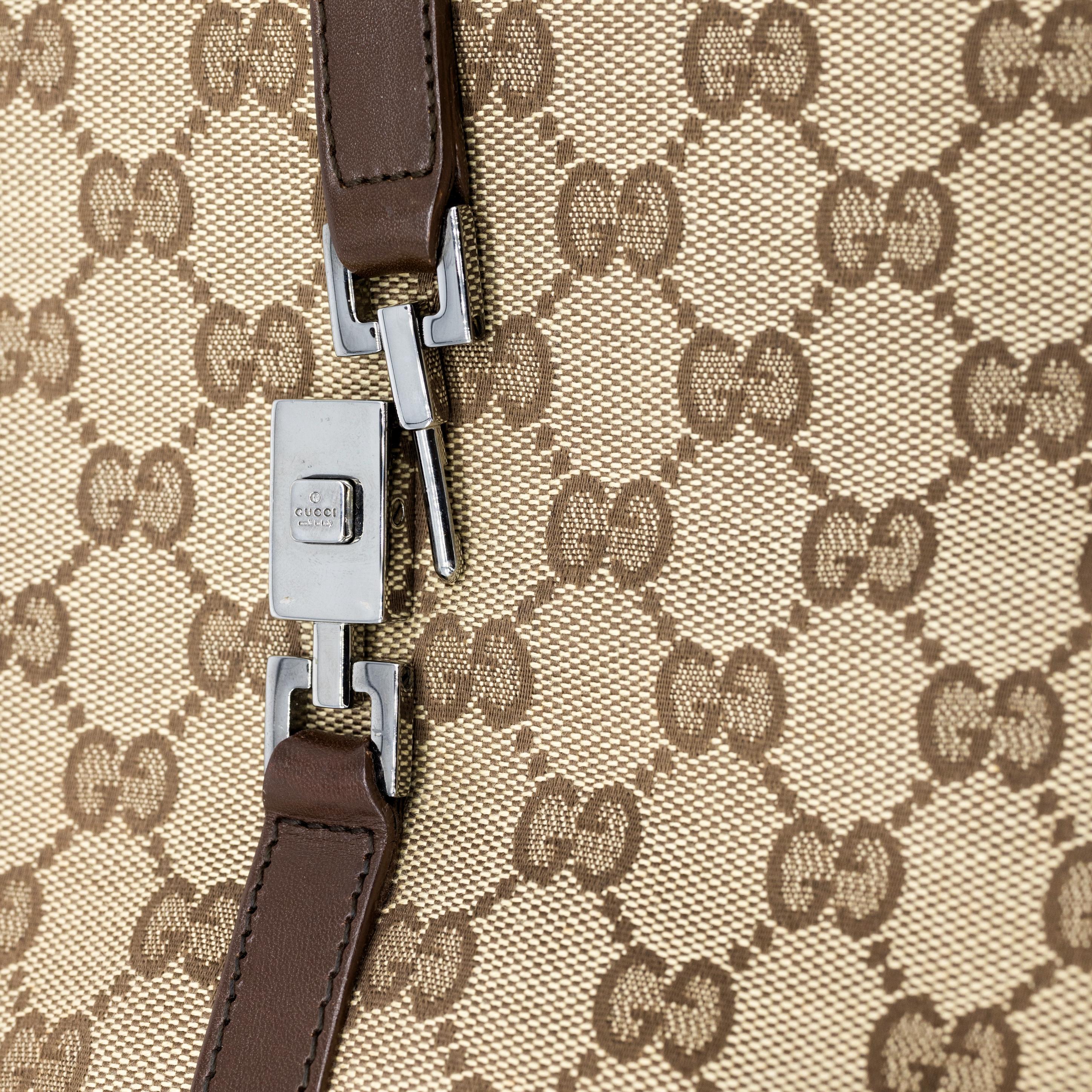 Gucci GG Brown Monogram Small Jackie Line Top Handle Tote Bag, 2000. 1