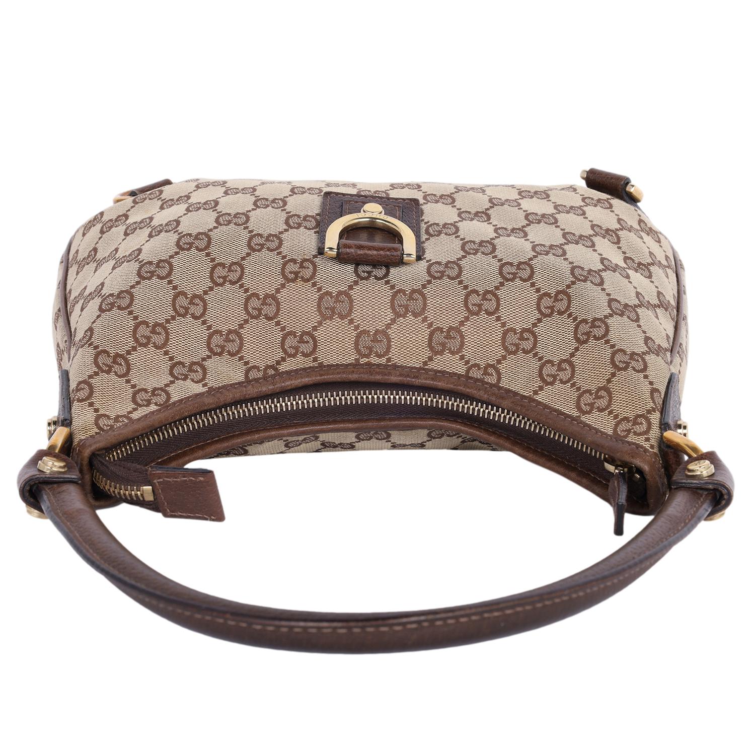 Gucci GG Canvas Abbey D-Ring Shoulder Bag Brown For Sale 8