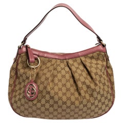 Gucci GG Canvas and Leather Medium Sukey Hobo
