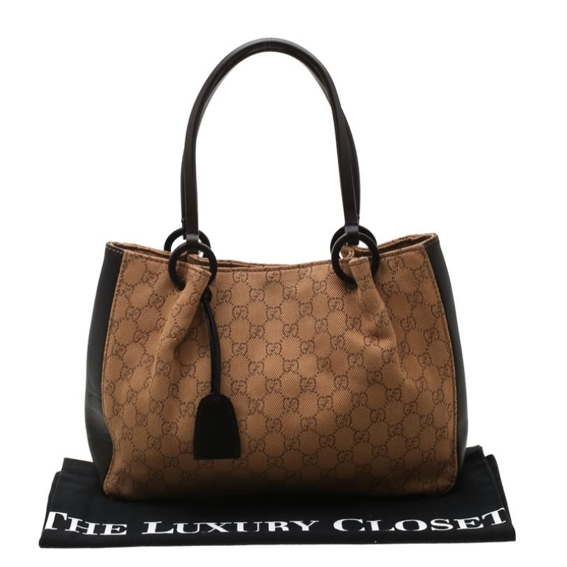 Gucci GG Canvas and Leather Tote 8