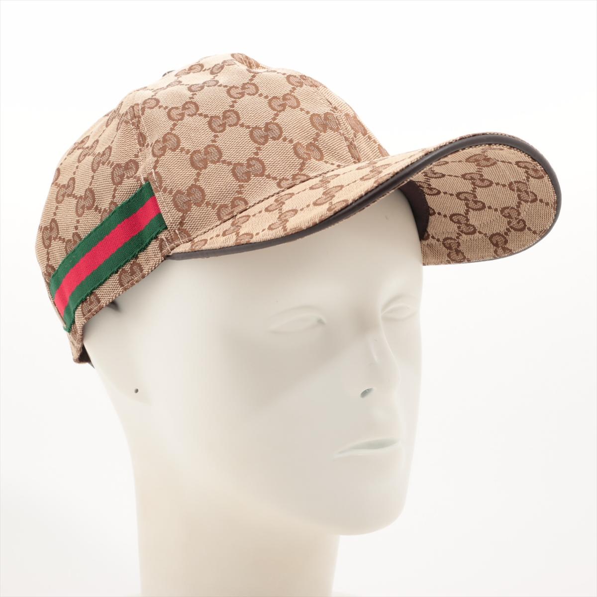 Beige Gucci GG - Casquette de baseball en toile avec Web