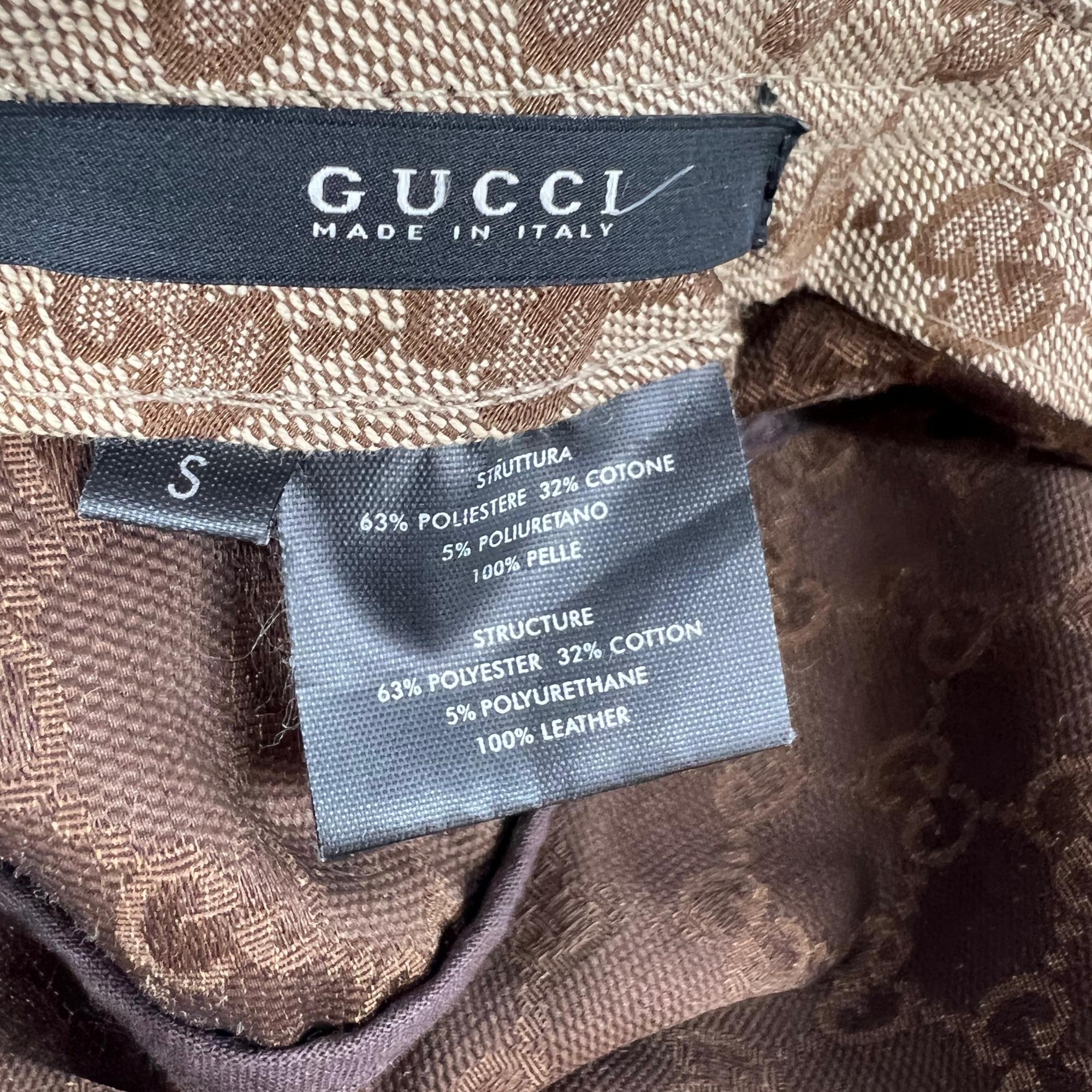 Gucci GG Canvas Beige Military Hat (200037) In Excellent Condition In Montreal, Quebec