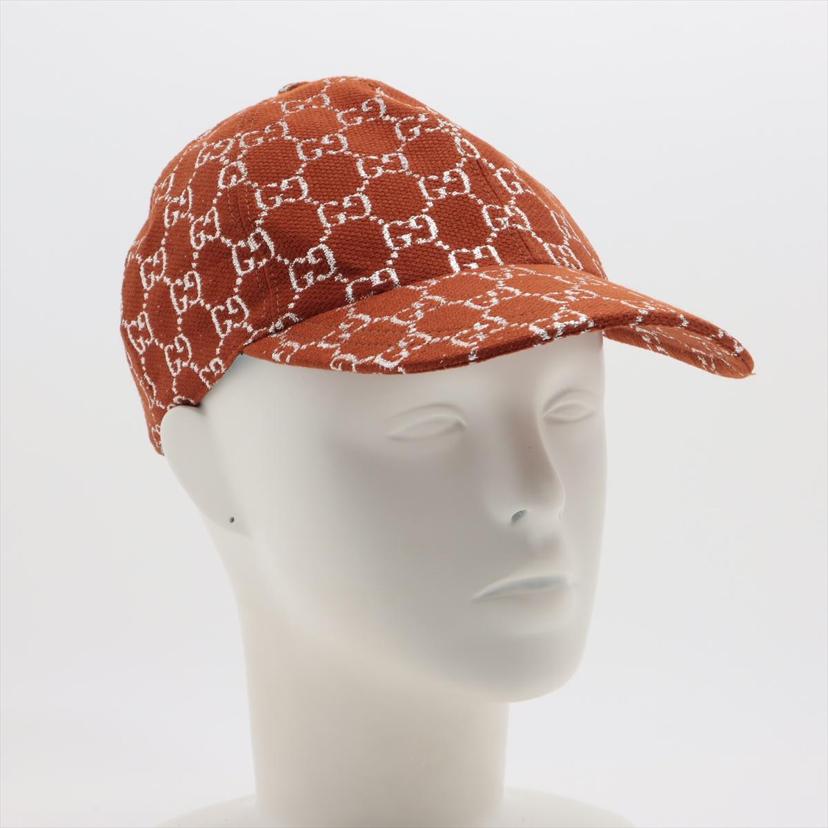 Beige Gucci GG Canvas Cap Marrone Ruggine in vendita