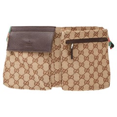 Used Gucci GG Canvas Fanny Pack Web Belt Bag