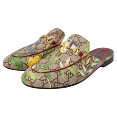 Gucci GG canvas floral print slipper loafers