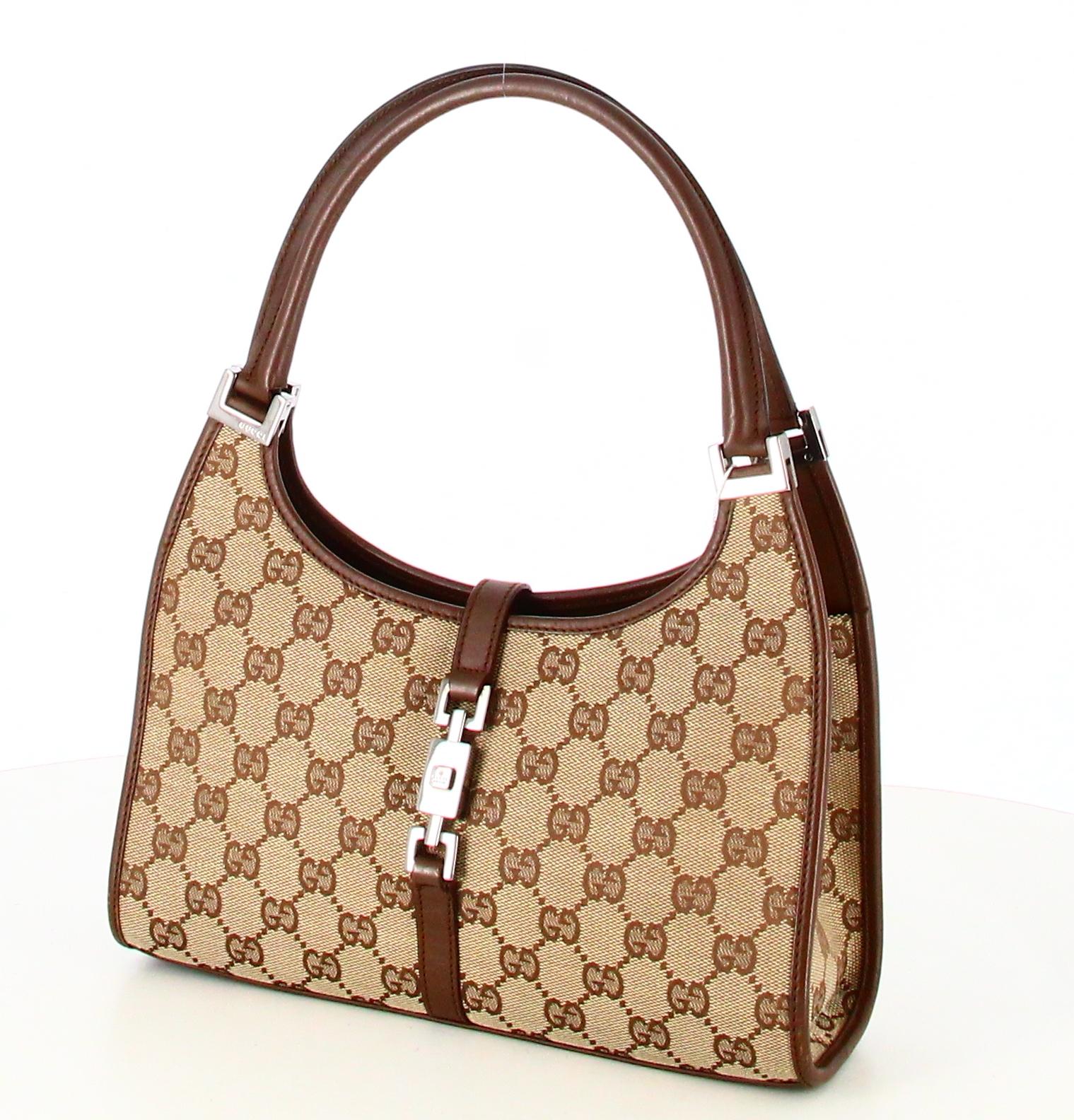 Brown Gucci GG Canvas Handbag Jackie Bardot