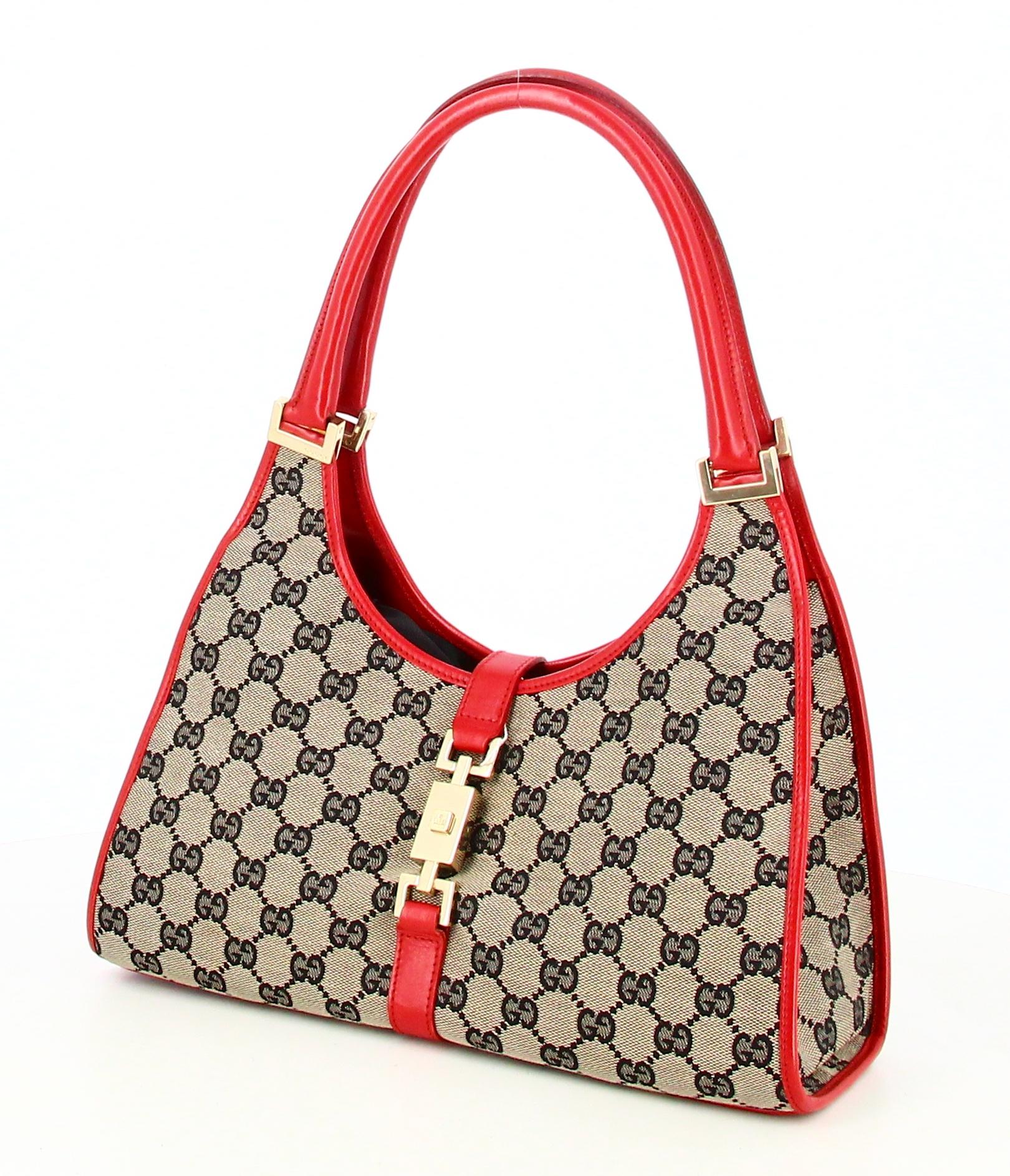 Gucci GG Canvas Handbag Jackie Bardot In Good Condition For Sale In PARIS, FR