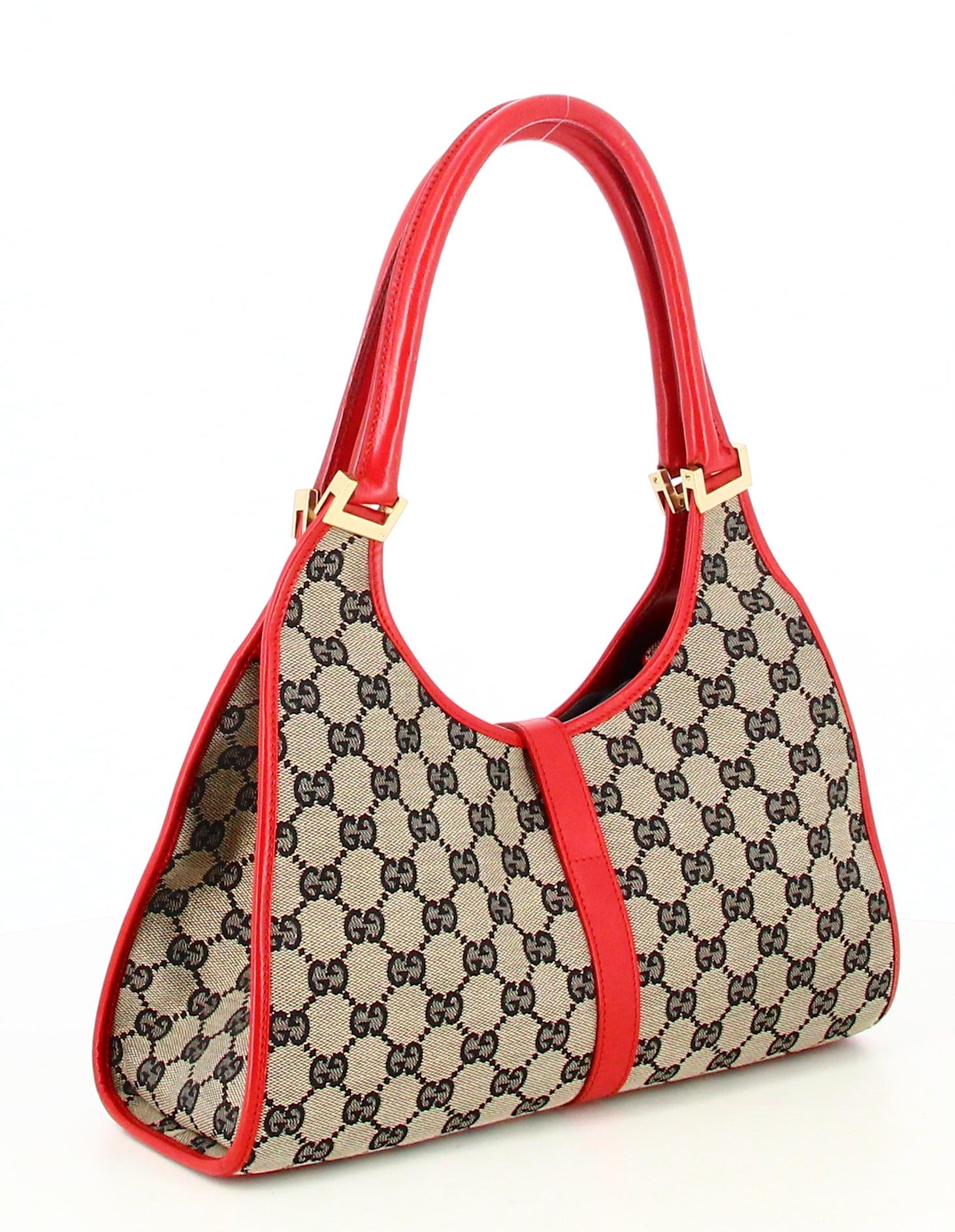 Gucci GG Canvas Handbag Jackie Bardot For Sale 1