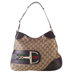 Gucci GG Canvas Hasler Horsebit Shoulder Bag Gucci GG Canvas Hasler Horsebit Shoulder Bag