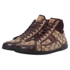 Gucci, GG canvas high top trainers