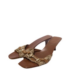 Gucci GG Segeltuch Horsebit Slide Größe EU 38,5